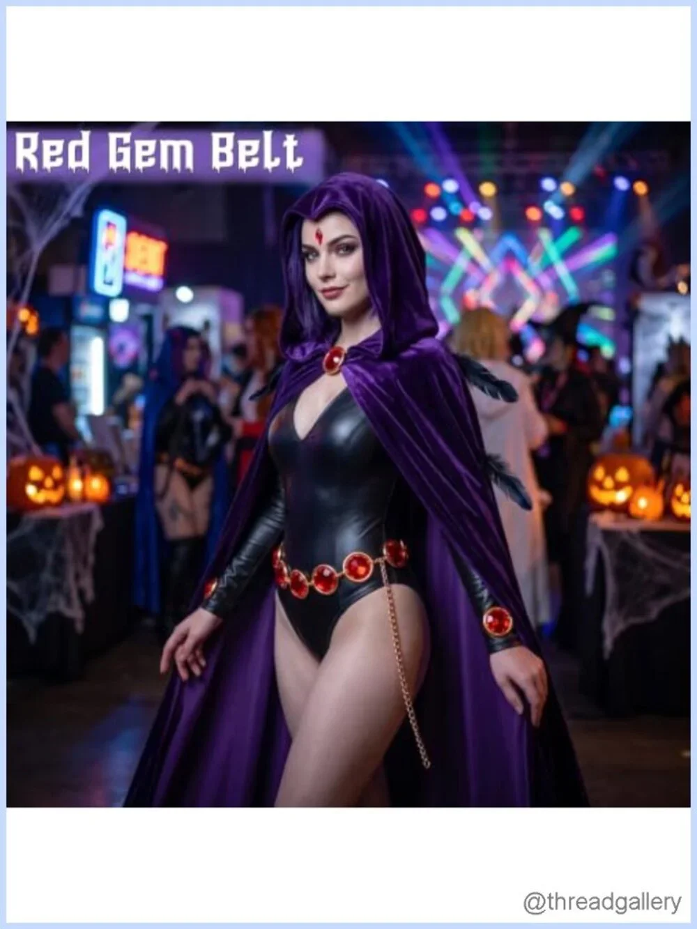 Red Gem Chain Belt, Rhinestone Waist Belt for Women